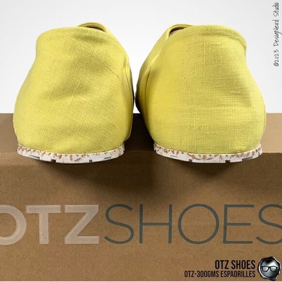 OTZ SHOES OTZ-300GMS LINEN ESPADRILLES MINIMALIST SLIP ON IN YELLOW WITH CORK main image 4